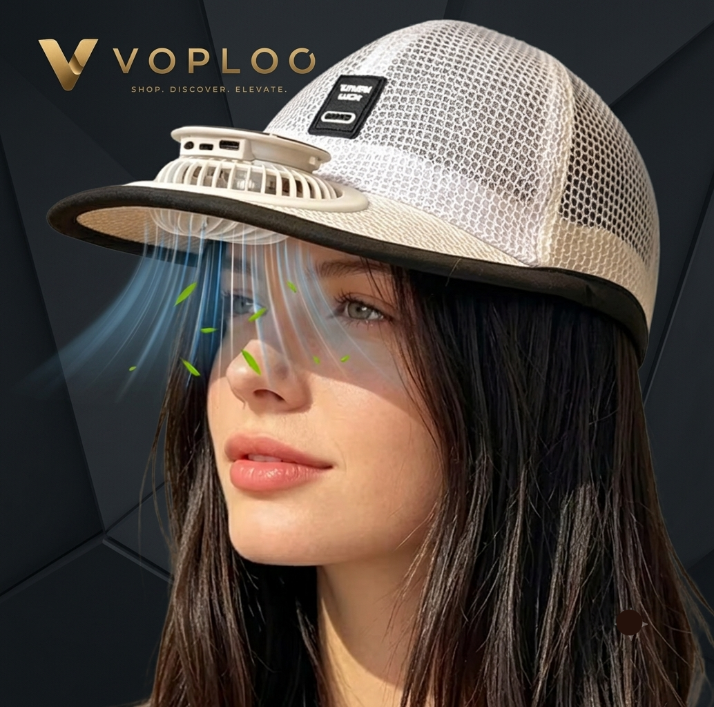 Voploo Sun-Tech: Gorra Deportiva con Ventilador Solar Integrado y Carga Dual 🧢☀️