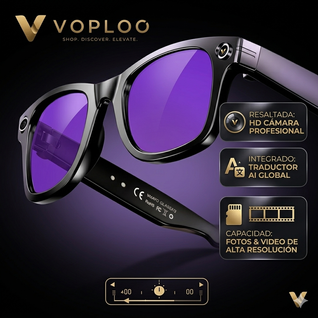 Gafas Inteligentes Voploo Vision AI – Smart Sunglasses con Cámara y IA