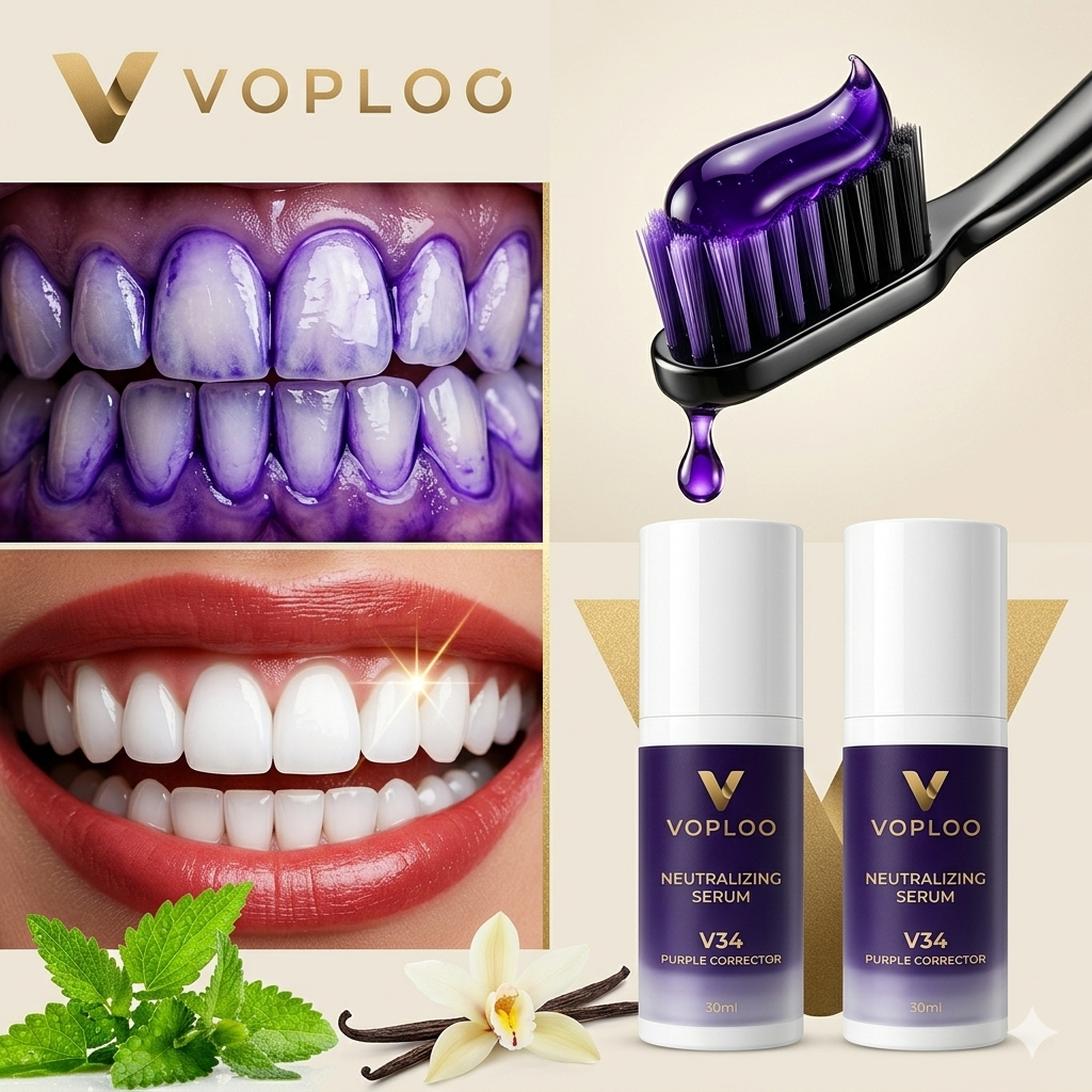 Corrector de Color Dental Voploo Smile – Pasta Blanqueadora Morada 30ml