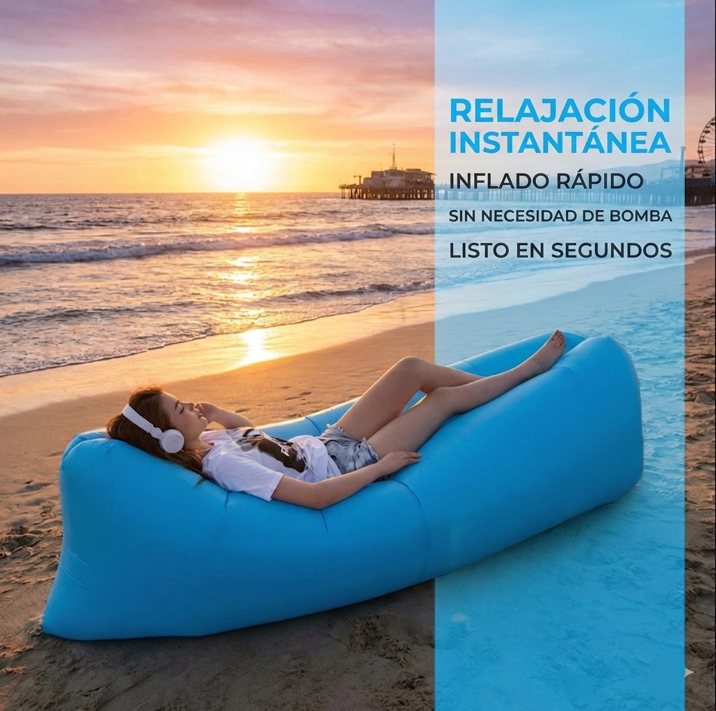 Voploo Air-Lounger: Sofá inflable portátil de alta resistencia para exterior 🛋️✨