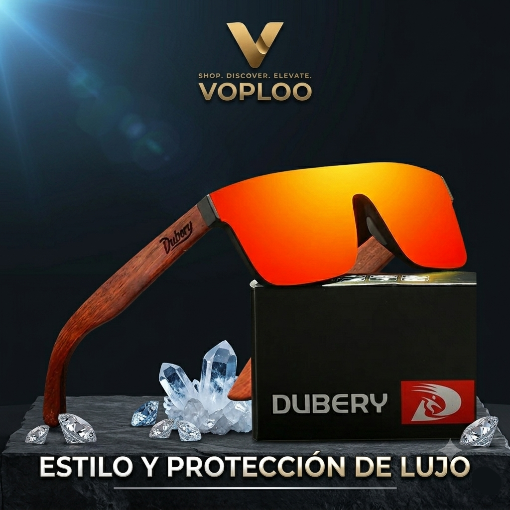 Dubery Wood-Tech: Gafas de Sol Polarizadas con Acabado en Madera Natural 🕶️🌲