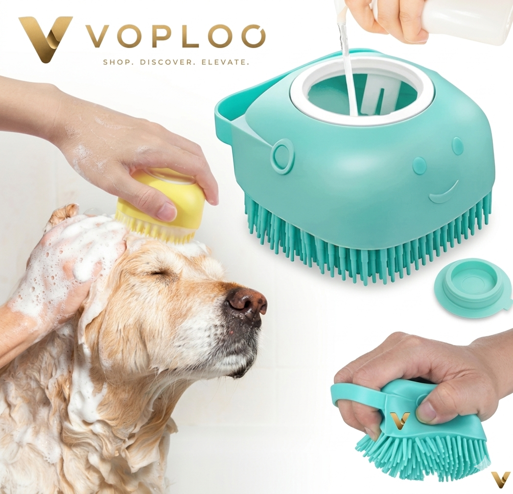 Cepillo de Baño con Dispensador: Spa profesional en casa para tu mascota 🛁✨