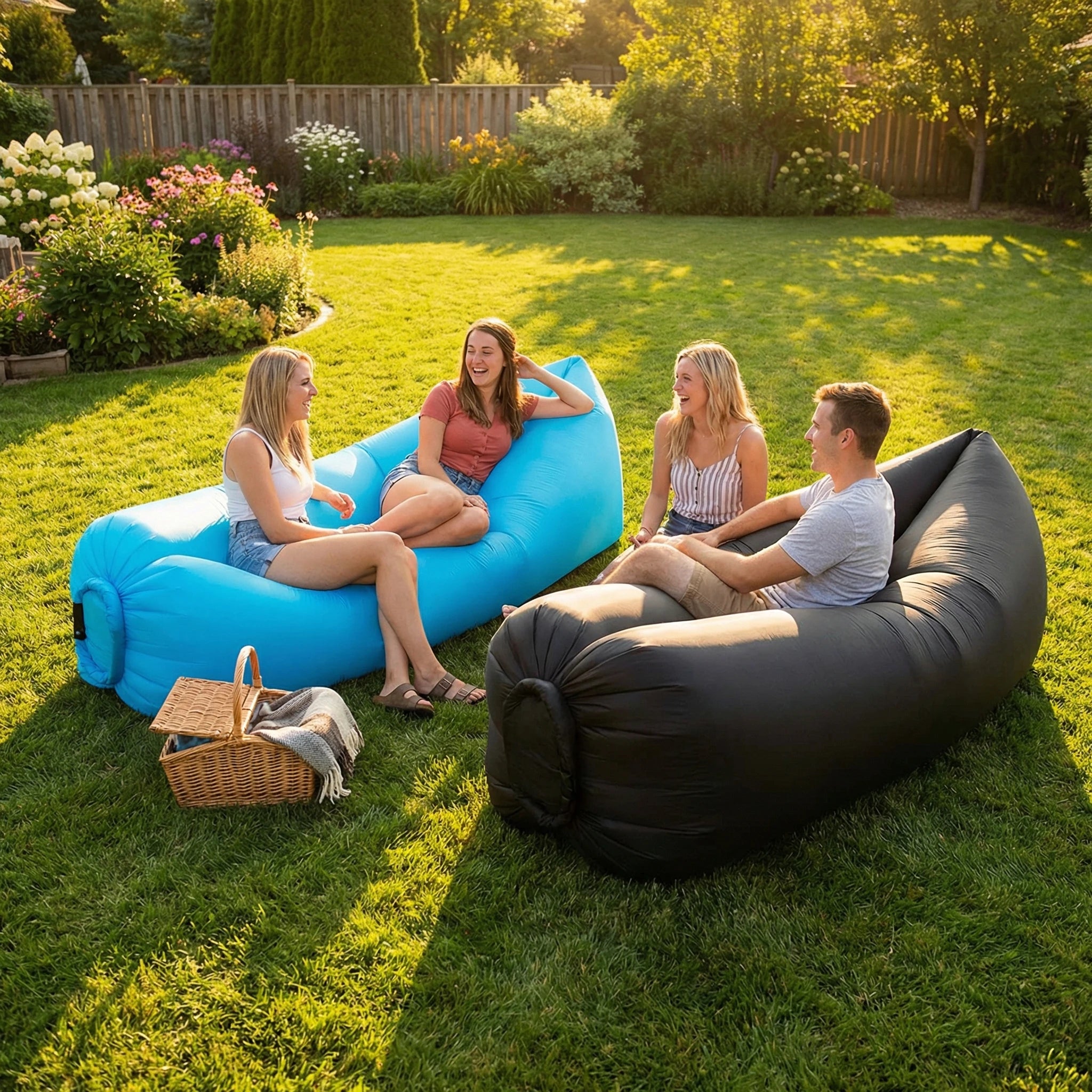 Voploo Air-Lounger: Sofá inflable portátil de alta resistencia para exterior 🛋️✨