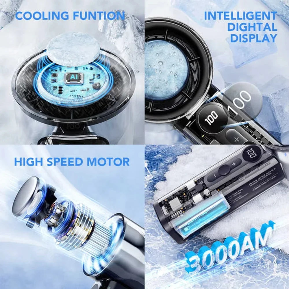 Voploo Ice-Tech: Ventilador de Mano con Refrigeración por Semiconductores y 100 Velocidades ❄️⚡