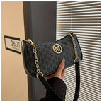 Bolso de Hombro Vintage "Letter-Print" con Cadena - Elegancia Urbana VOPLOO