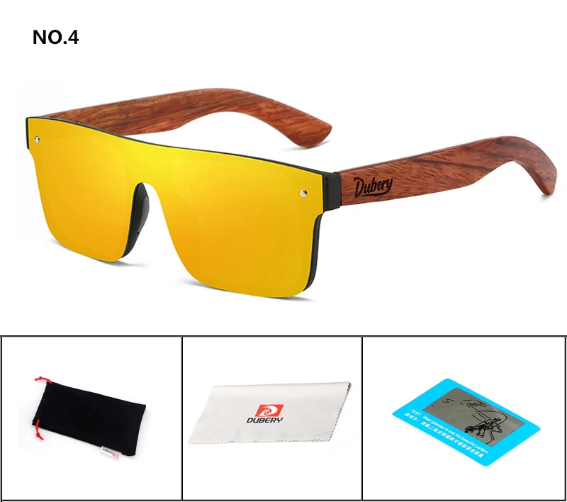 Dubery Wood-Tech: Gafas de Sol Polarizadas con Acabado en Madera Natural 🕶️🌲