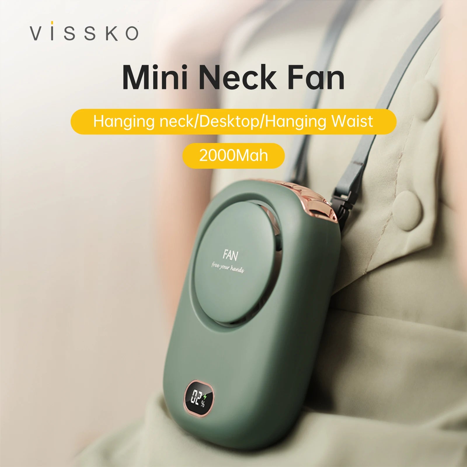 Voploo Air-Flow Pro: Ventilador de Cuello Ergonómico con Tecnología de Iones Negativos 🌬️✨