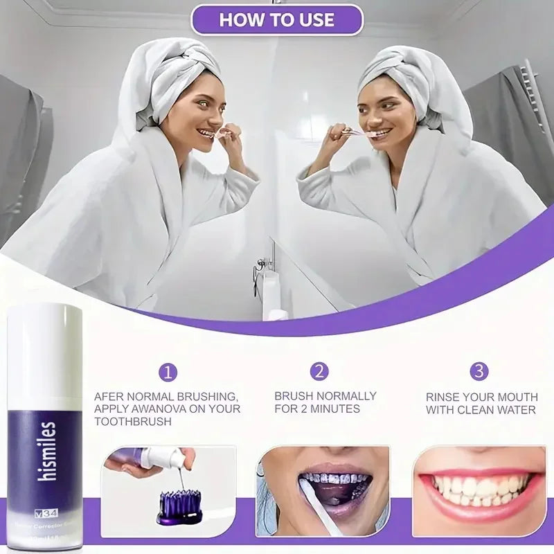 Corrector de Color Dental Voploo Smile – Pasta Blanqueadora Morada 30ml