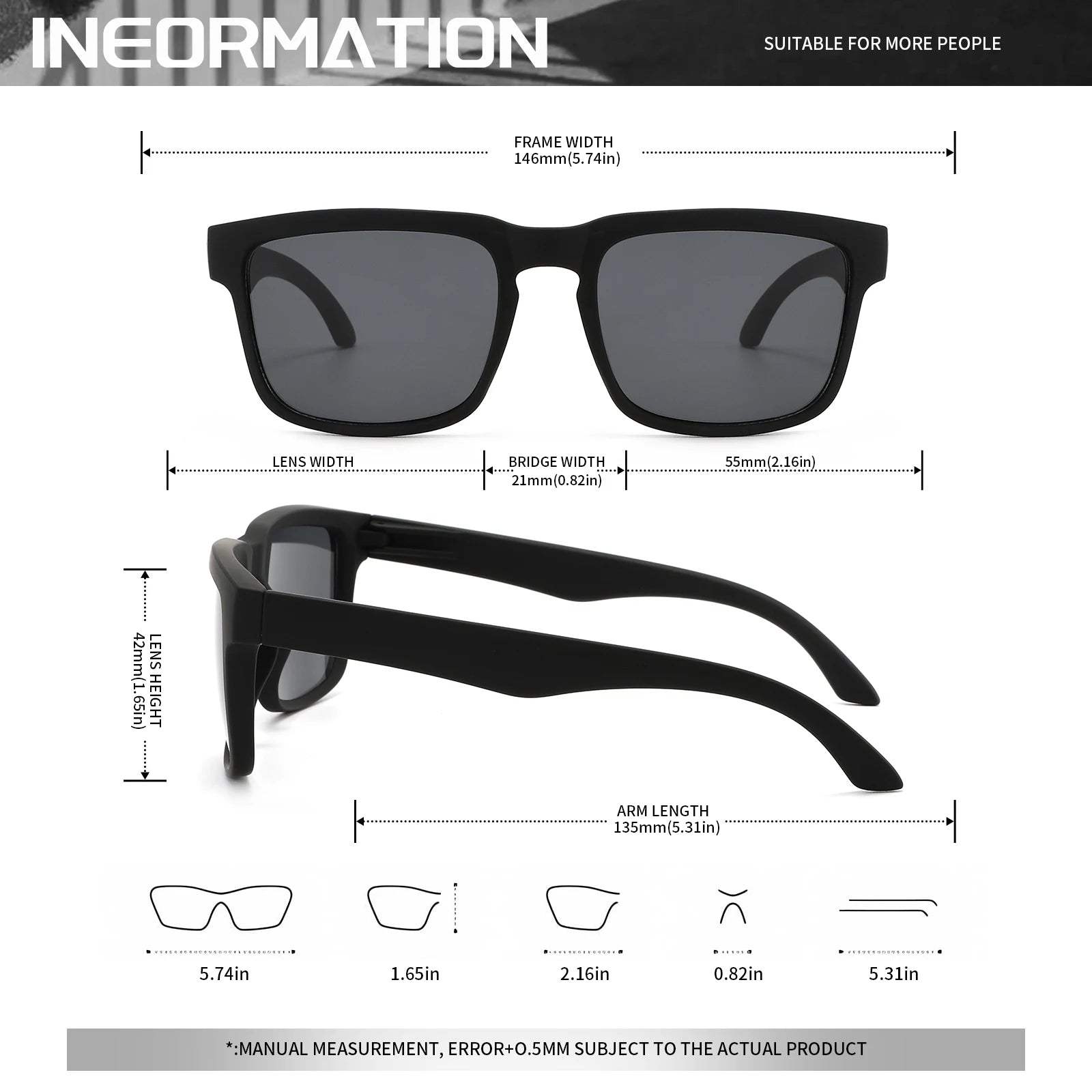 Set de 4 Gafas de Sol Cuadradas "V-Sport Luxury" – Protección UV400 y Diseño Geométrico | VOPLOO