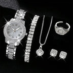 Set de Reloj Elegante con Pulseras de Cristal