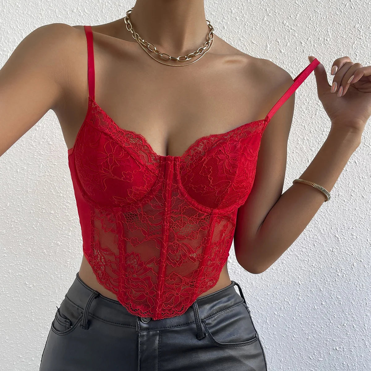 Corset de Encaje Estilo Francés con Varillas