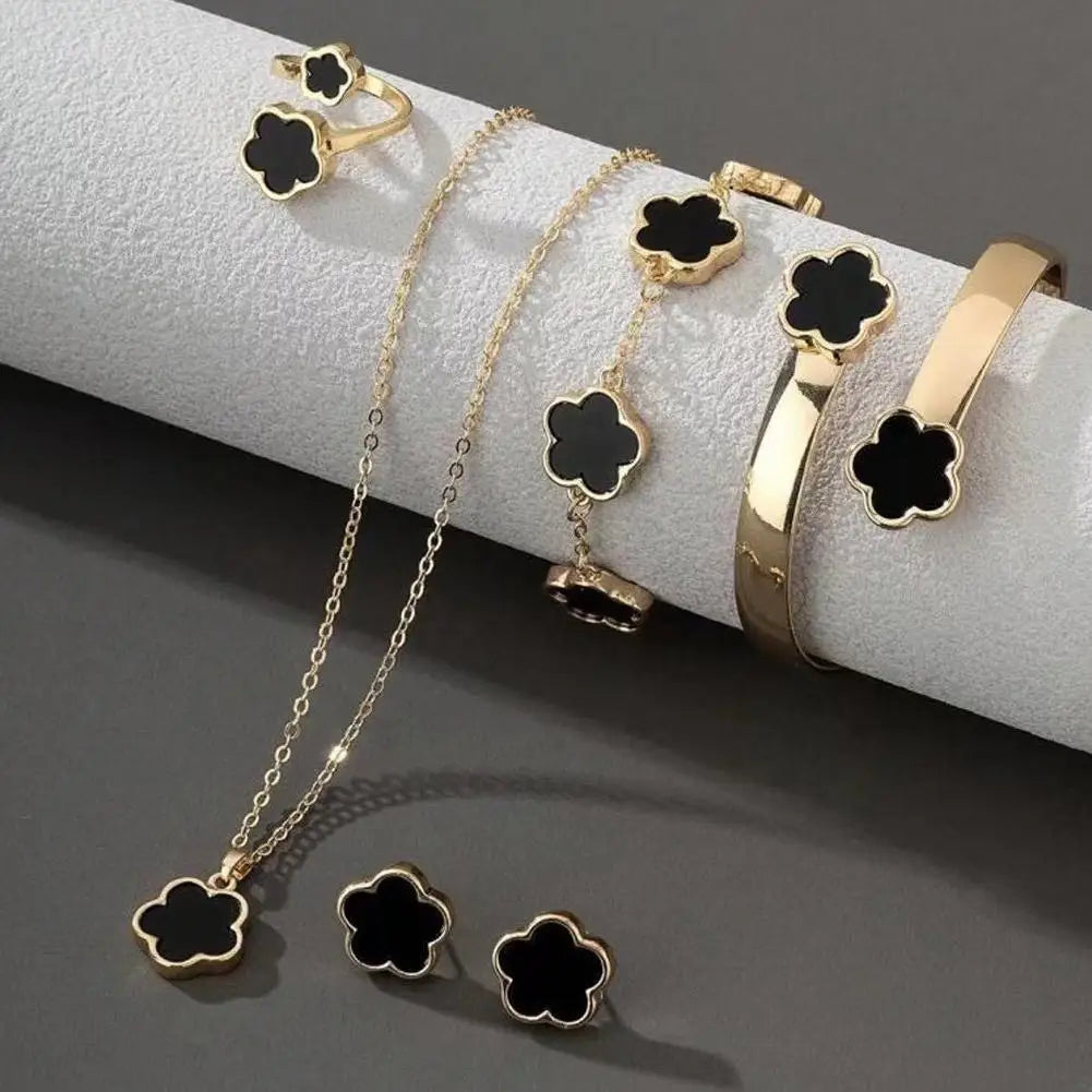 Set de Joyería Trébol de la Suerte (4 Piezas)