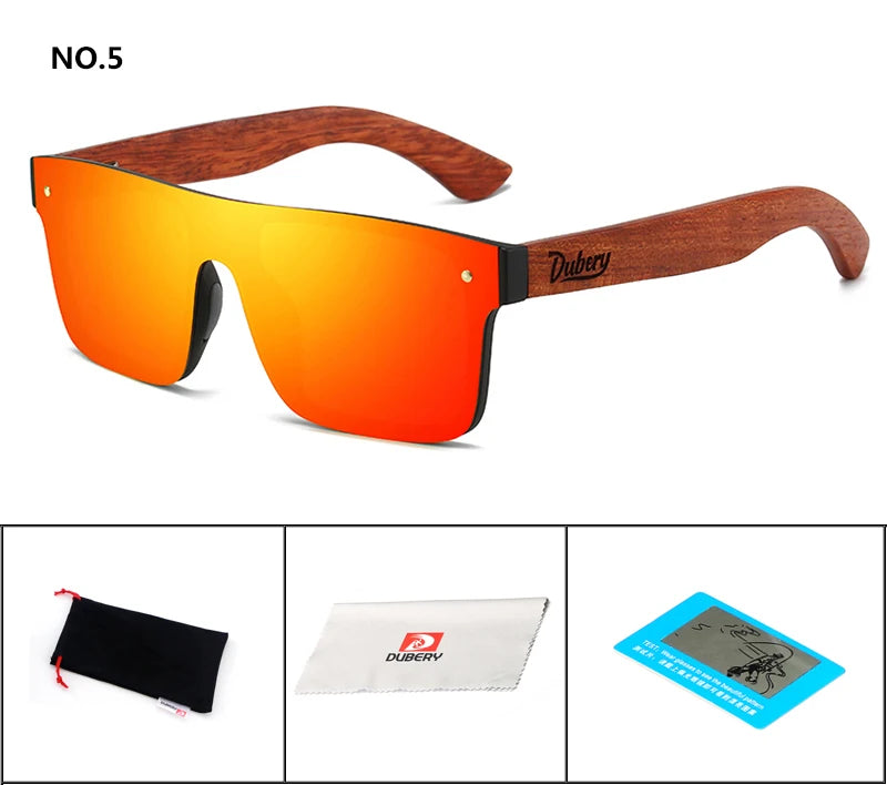 Dubery Wood-Tech: Gafas de Sol Polarizadas con Acabado en Madera Natural 🕶️🌲