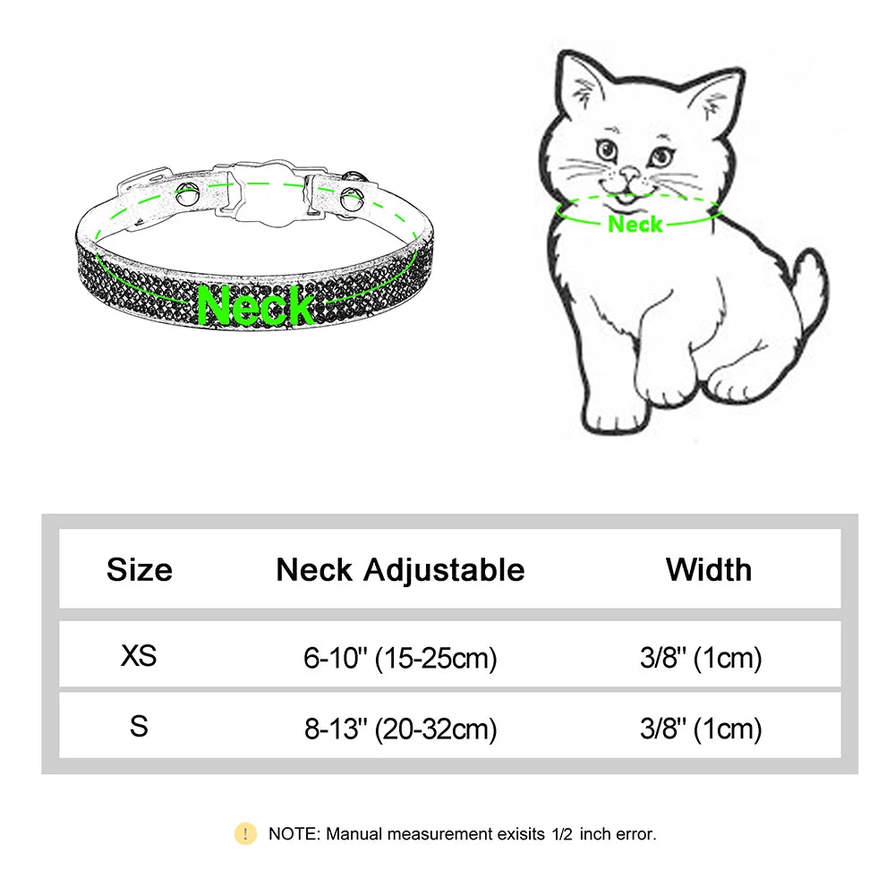 Collar de Ante con Pedrería y Cascabel: Elegancia y seguridad para tu gatito 🎀✨