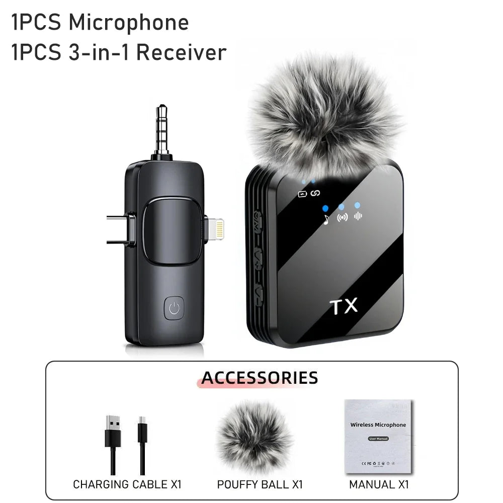 Micrófono Inalámbrico 3 en 1: Audio profesional para tus videos y directos 🎙️✨