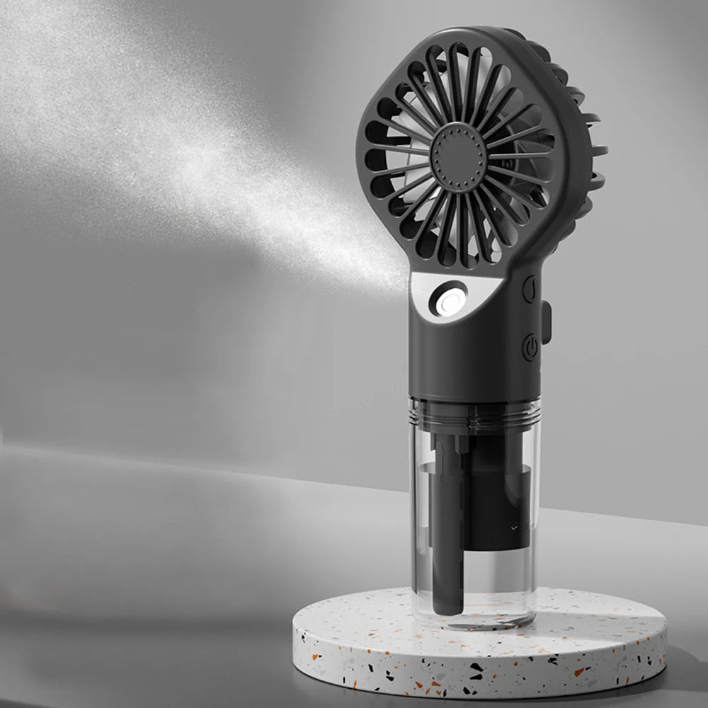 Voploo Mist-Tech: Ventilador de Mano con Nano-Nebulizador e Hidratación Dual 🌬️💦