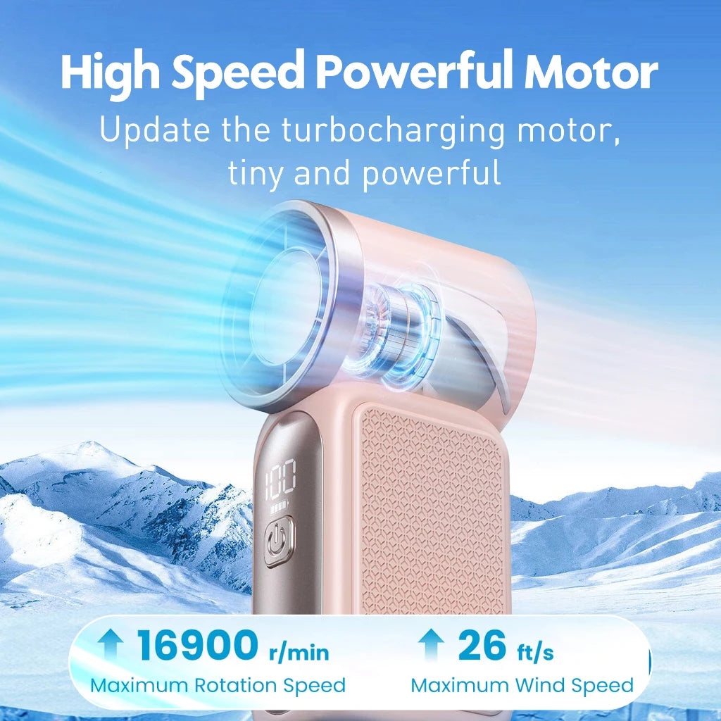 Voploo Turbo-Pocket: Ventilador de Mano Ultra-Compacto con Pantalla LED y 100 Velocidades 🌪️📱