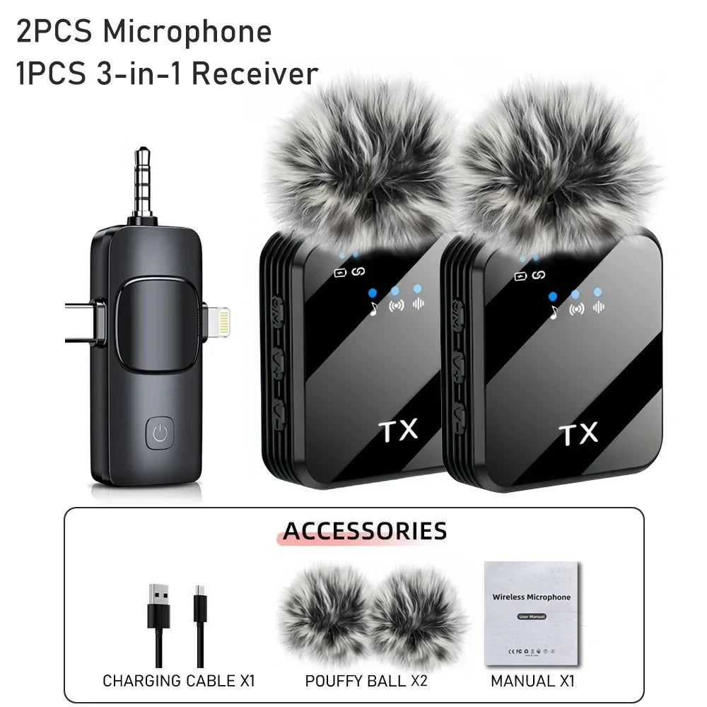 Micrófono Inalámbrico 3 en 1: Audio profesional para tus videos y directos 🎙️✨