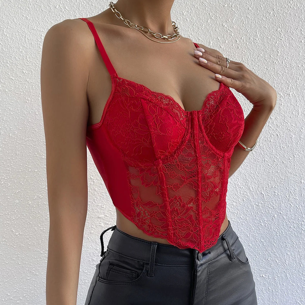 Corset de Encaje Estilo Francés con Varillas