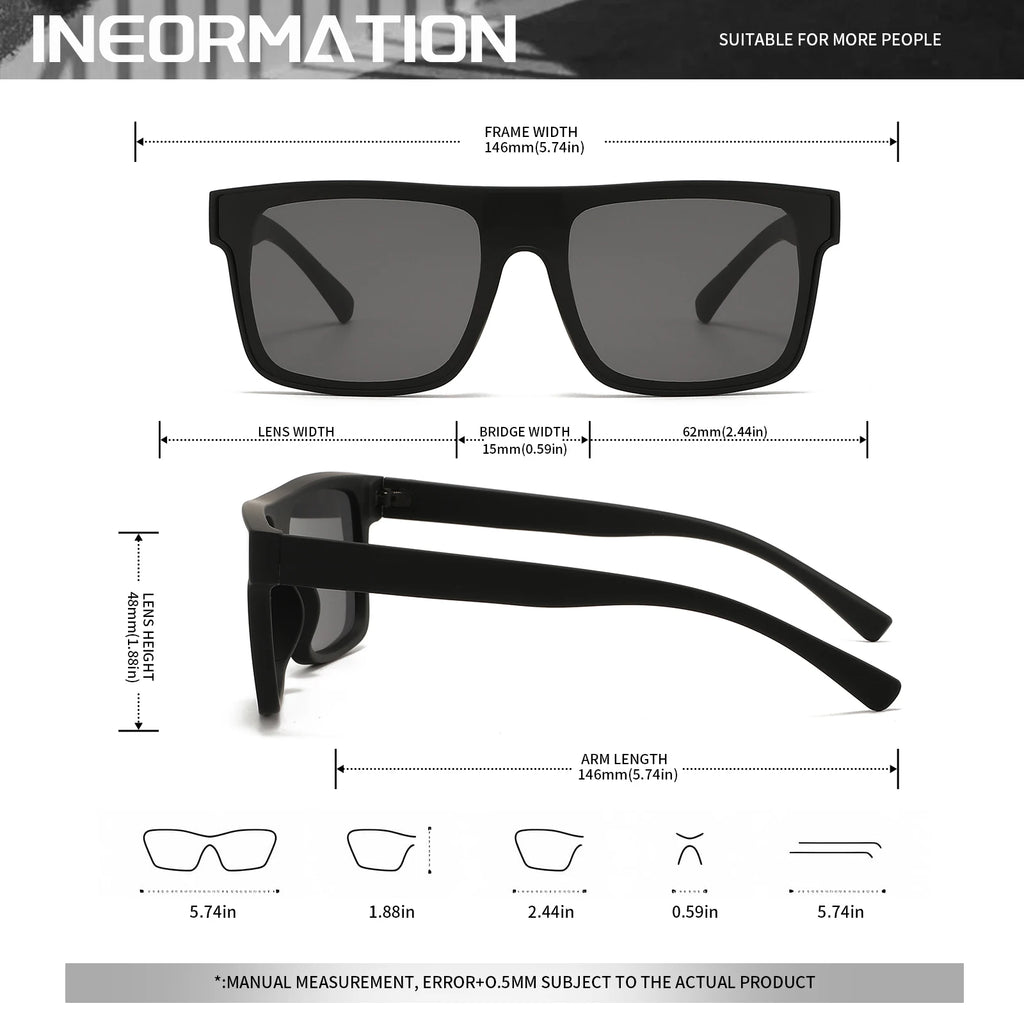 Pack de 4 Gafas de Sol Cuadradas "V-Classic Sport" – Patillas Estampadas y Protección UV400 | VOPLOO