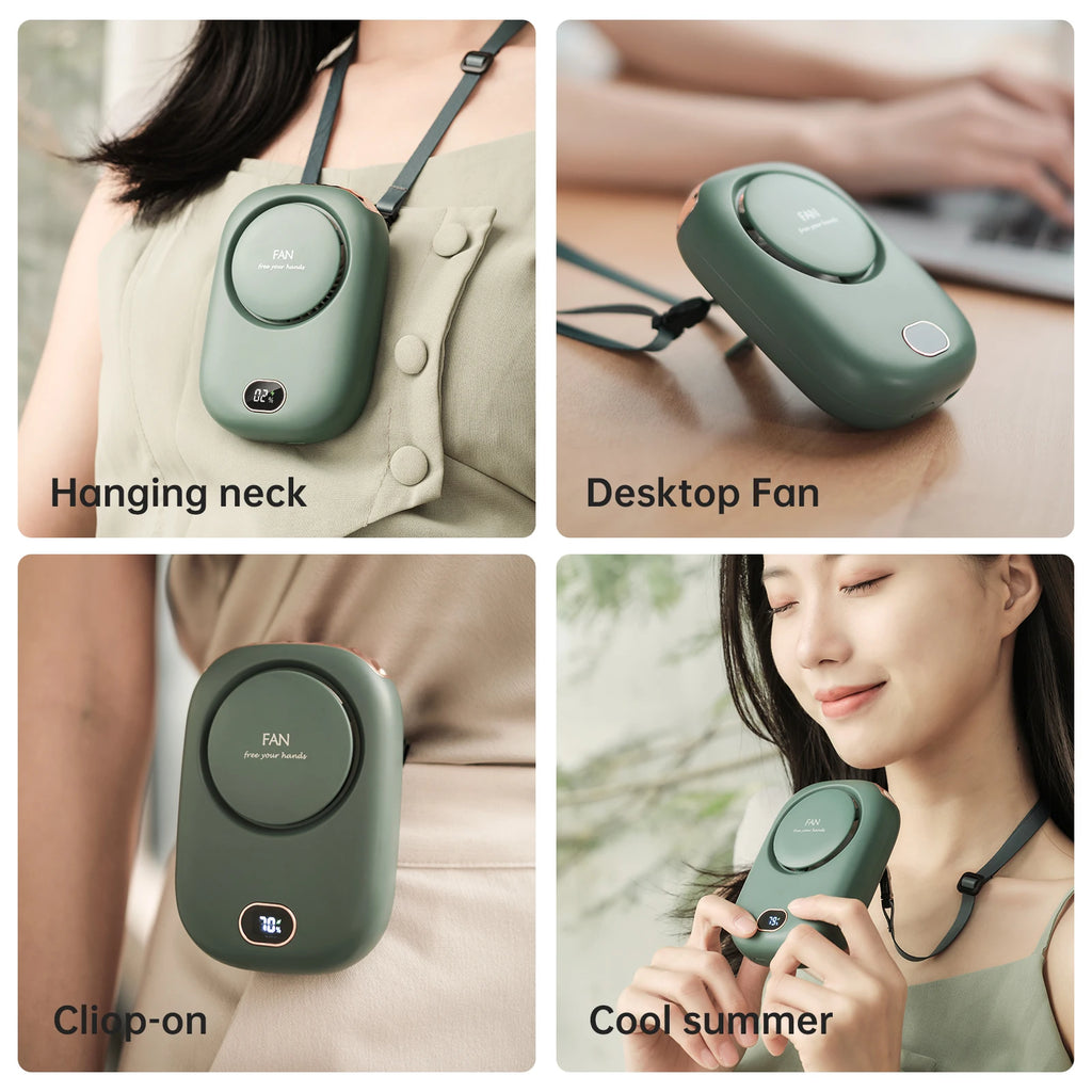 Voploo Air-Flow Pro: Ventilador de Cuello Ergonómico con Tecnología de Iones Negativos 🌬️✨