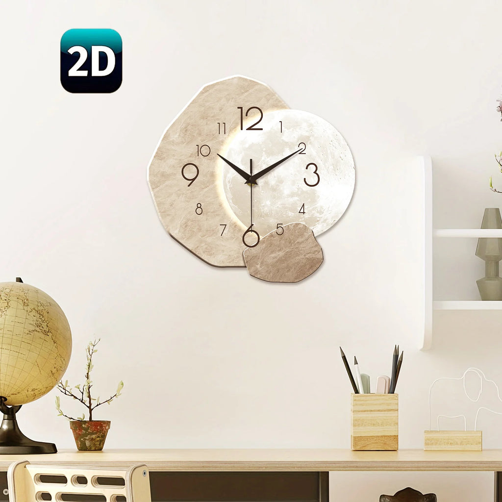Reloj de Pared Moderno y Silencioso con Diseño de Luna ✨