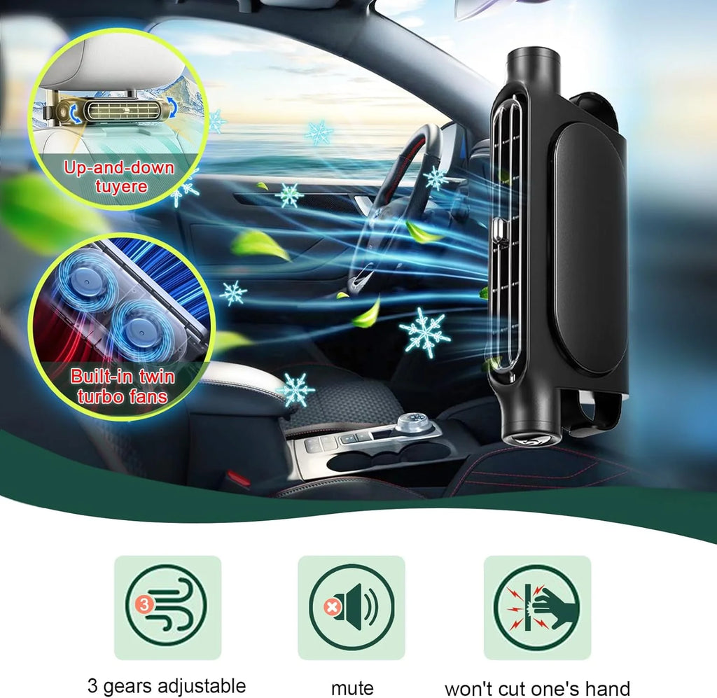 Voploo Auto-Cool: Ventilador de Asiento Dual-Turbina con Batería Recargable 🌬️🚗