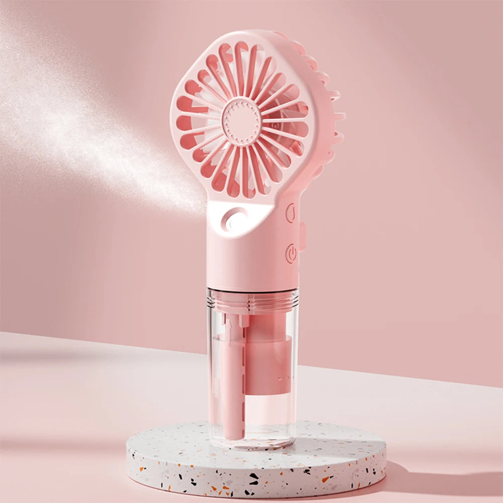 Voploo Mist-Tech: Ventilador de Mano con Nano-Nebulizador e Hidratación Dual 🌬️💦