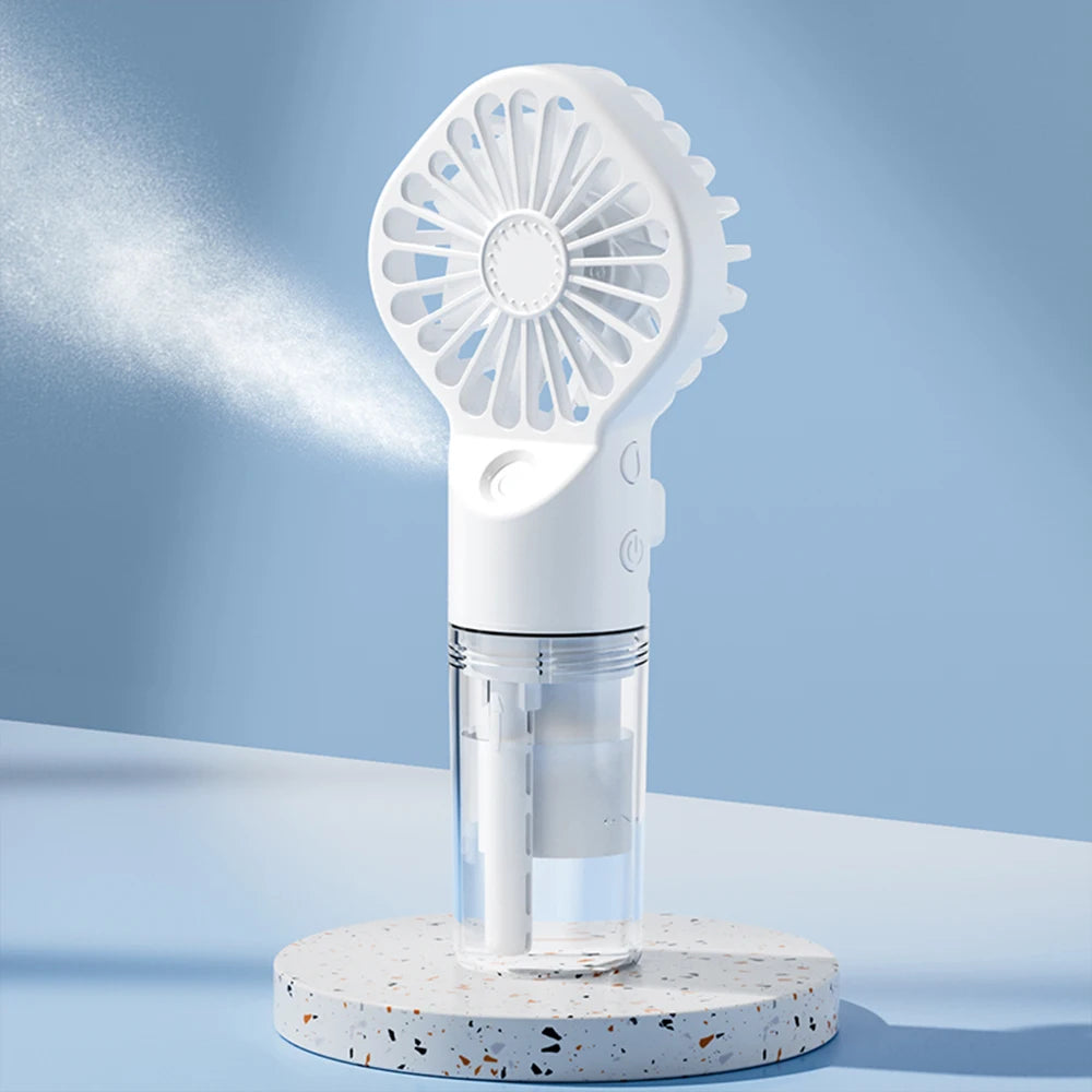 Voploo Mist-Tech: Ventilador de Mano con Nano-Nebulizador e Hidratación Dual 🌬️💦