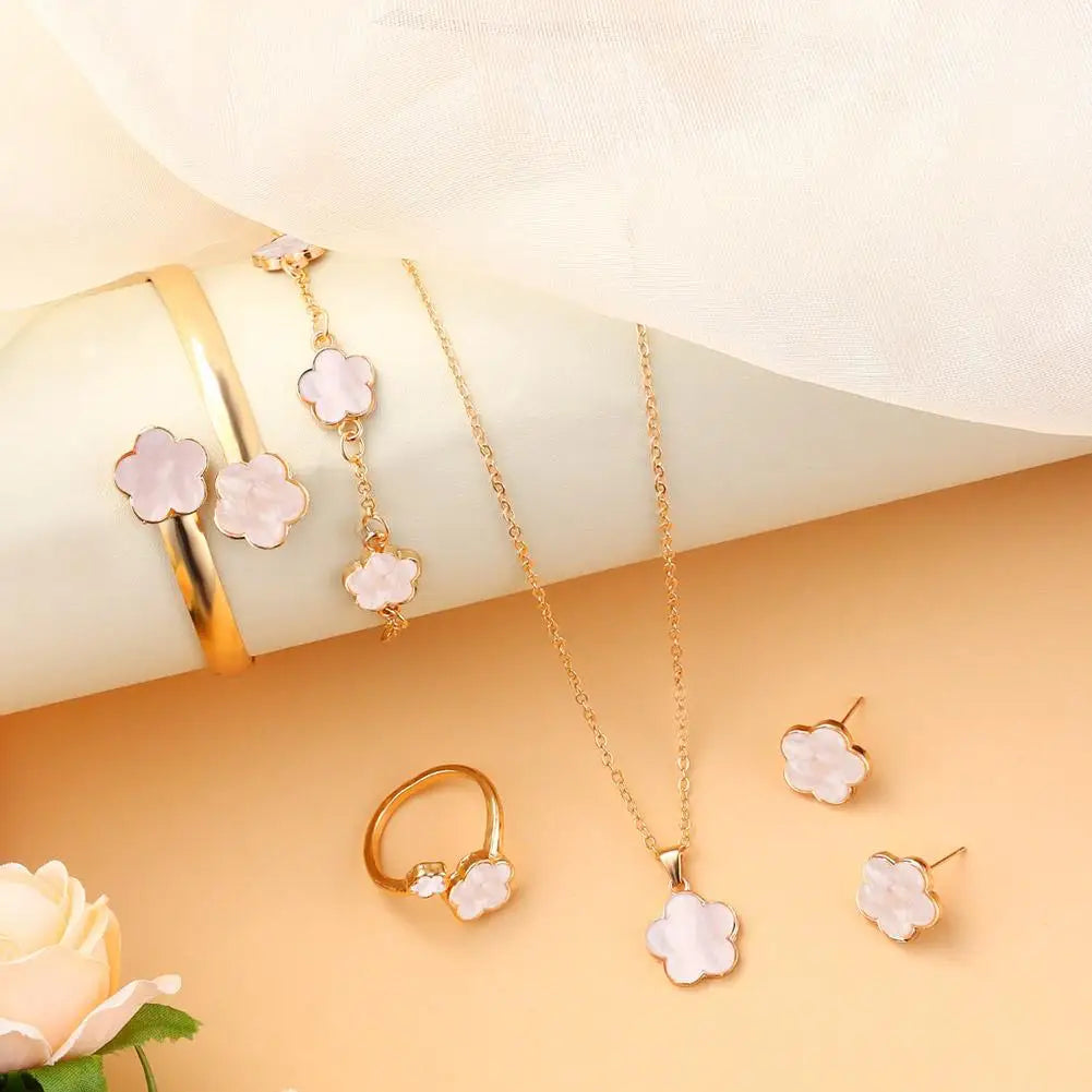 Set de Joyería Trébol de la Suerte (4 Piezas)