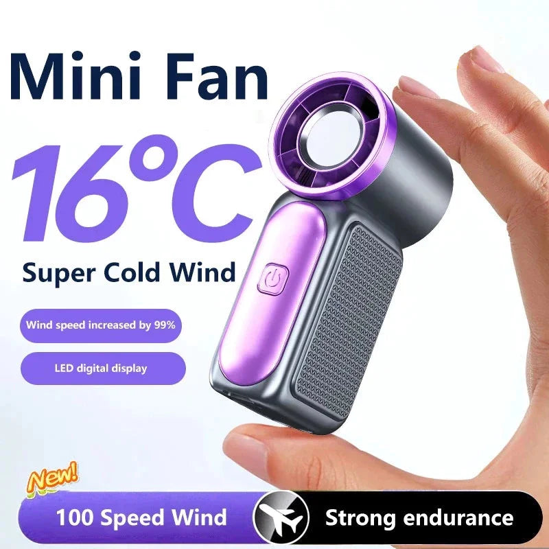 Voploo Turbo-Pocket: Ventilador de Mano Ultra-Compacto con Pantalla LED y 100 Velocidades 🌪️📱