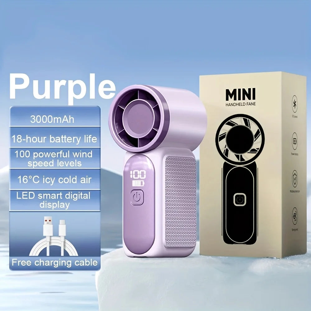 Voploo Turbo-Pocket: Ventilador de Mano Ultra-Compacto con Pantalla LED y 100 Velocidades 🌪️📱