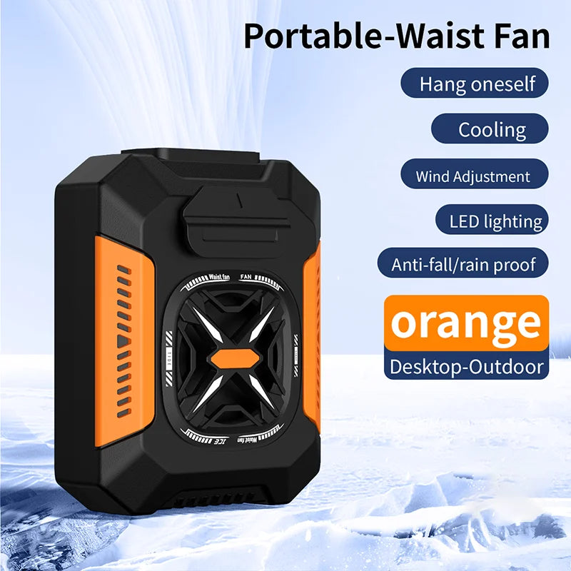 Voploo Titan-Clip: Ventilador de Cintura 3 en 1 con Batería de 5000mAh y Linterna de Emergencia 🔦💨