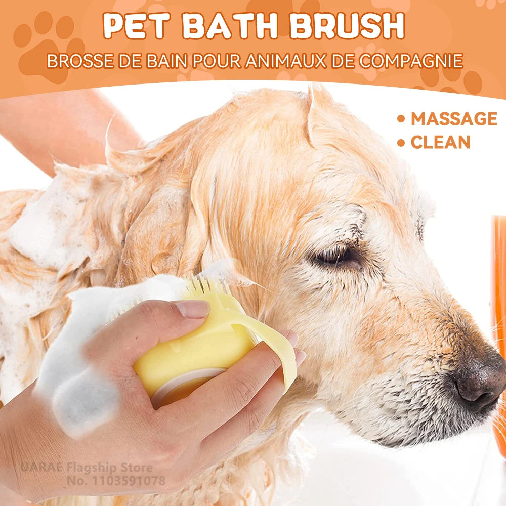 Cepillo de Baño con Dispensador: Spa profesional en casa para tu mascota 🛁✨