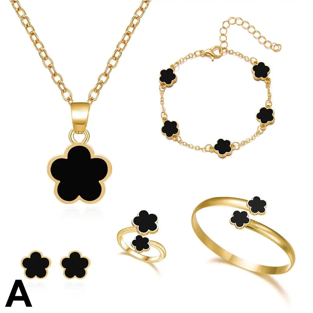 Set de Joyería Trébol de la Suerte (4 Piezas)