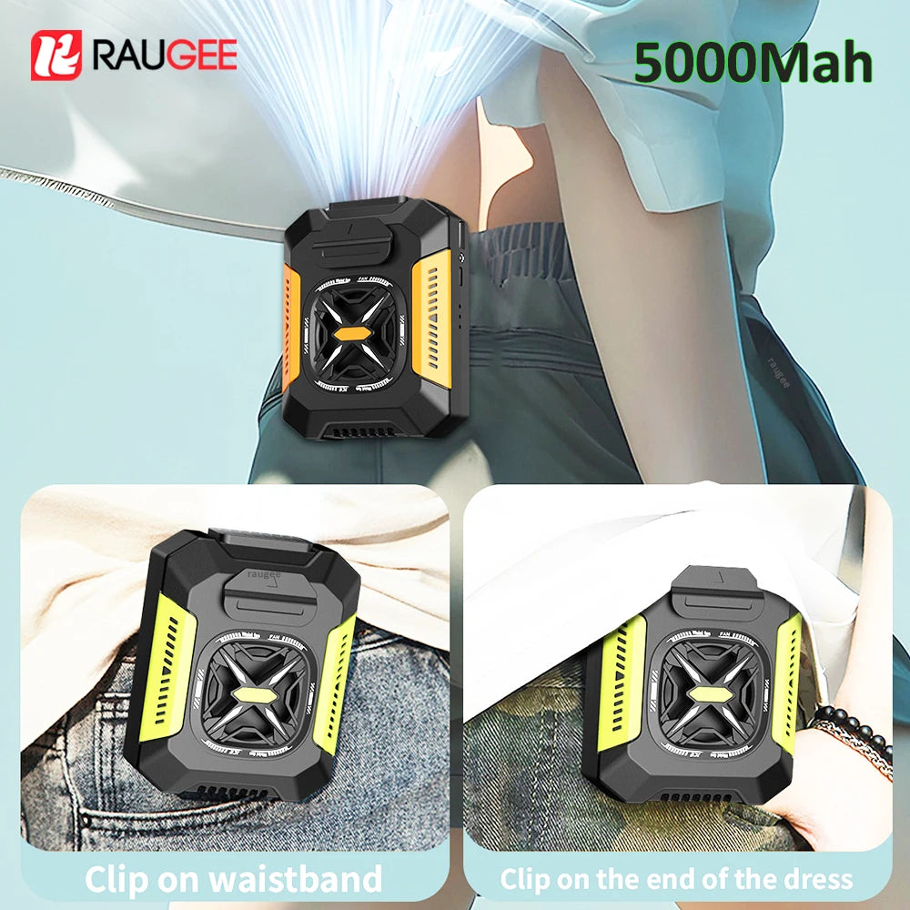 Voploo Titan-Clip: Ventilador de Cintura 3 en 1 con Batería de 5000mAh y Linterna de Emergencia 🔦💨