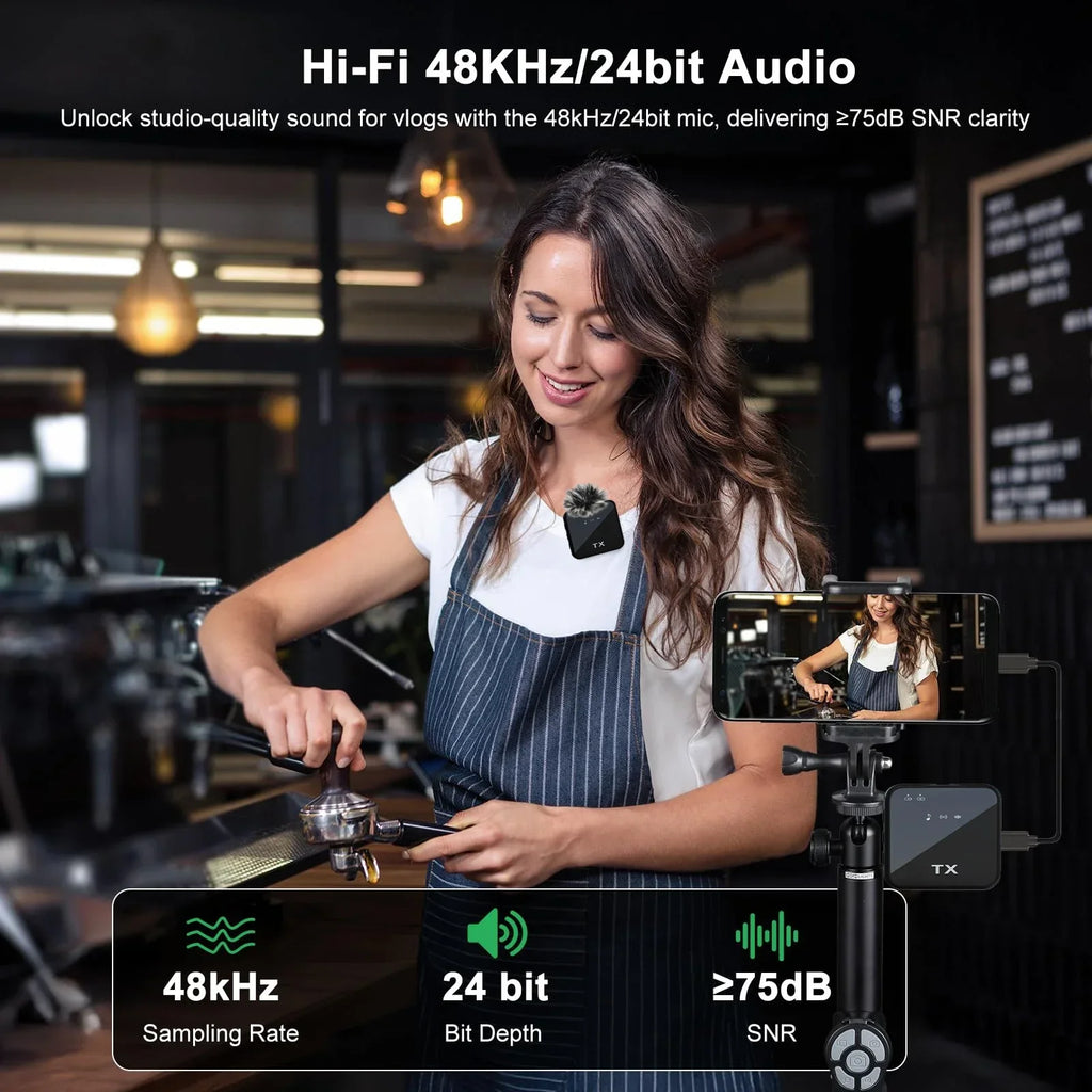 Micrófono Inalámbrico 3 en 1: Audio profesional para tus videos y directos 🎙️✨