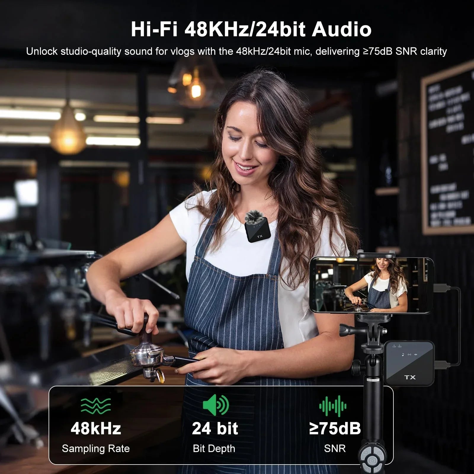 Micrófono Inalámbrico 3 en 1: Audio profesional para tus videos y directos 🎙️✨
