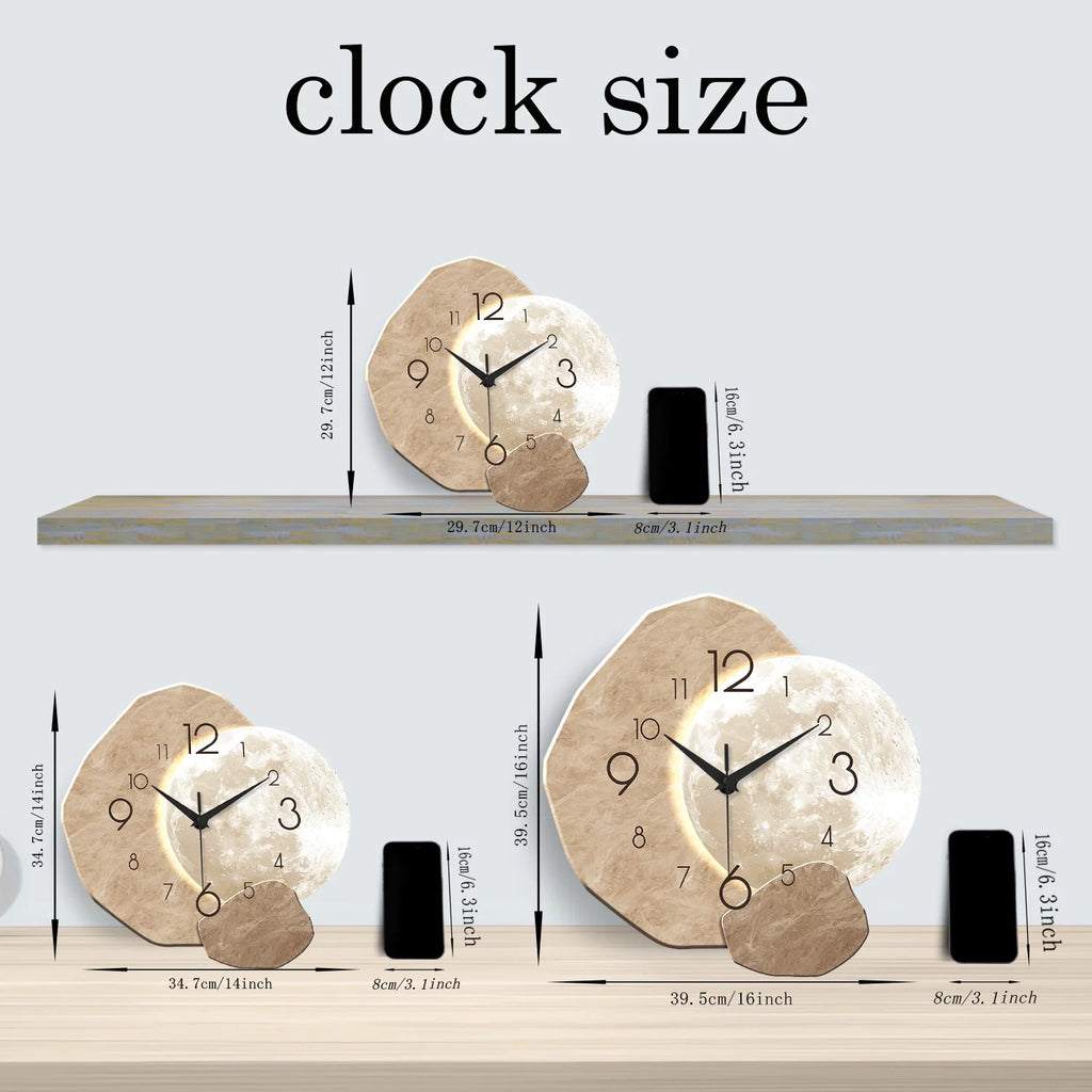 Reloj de Pared Moderno y Silencioso con Diseño de Luna ✨