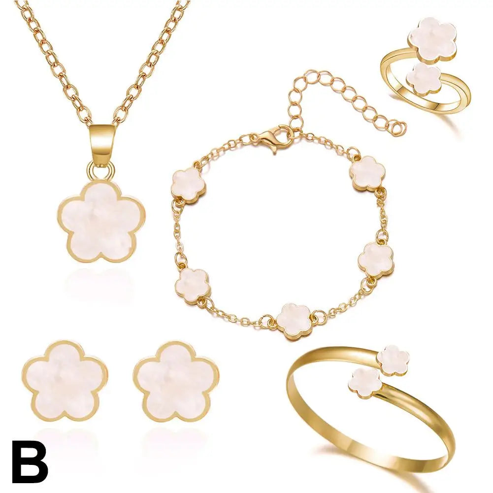 Set de Joyería Trébol de la Suerte (4 Piezas)