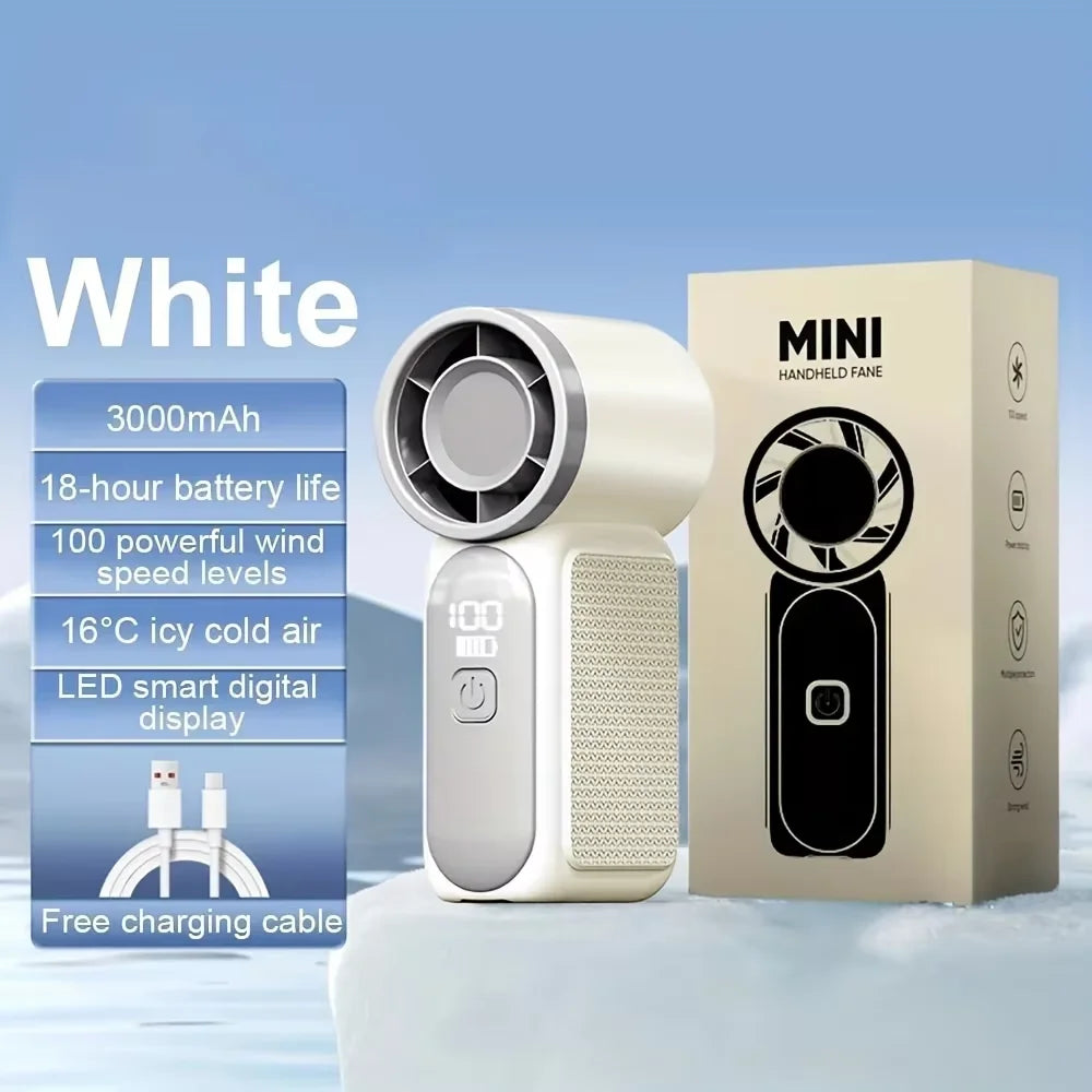 Voploo Turbo-Pocket: Ventilador de Mano Ultra-Compacto con Pantalla LED y 100 Velocidades 🌪️📱