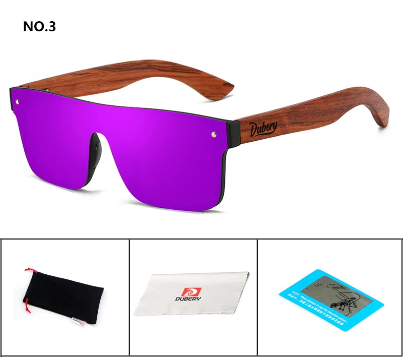 Dubery Wood-Tech: Gafas de Sol Polarizadas con Acabado en Madera Natural 🕶️🌲