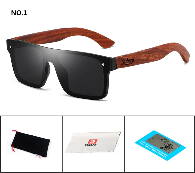 Dubery Wood-Tech: Gafas de Sol Polarizadas con Acabado en Madera Natural 🕶️🌲