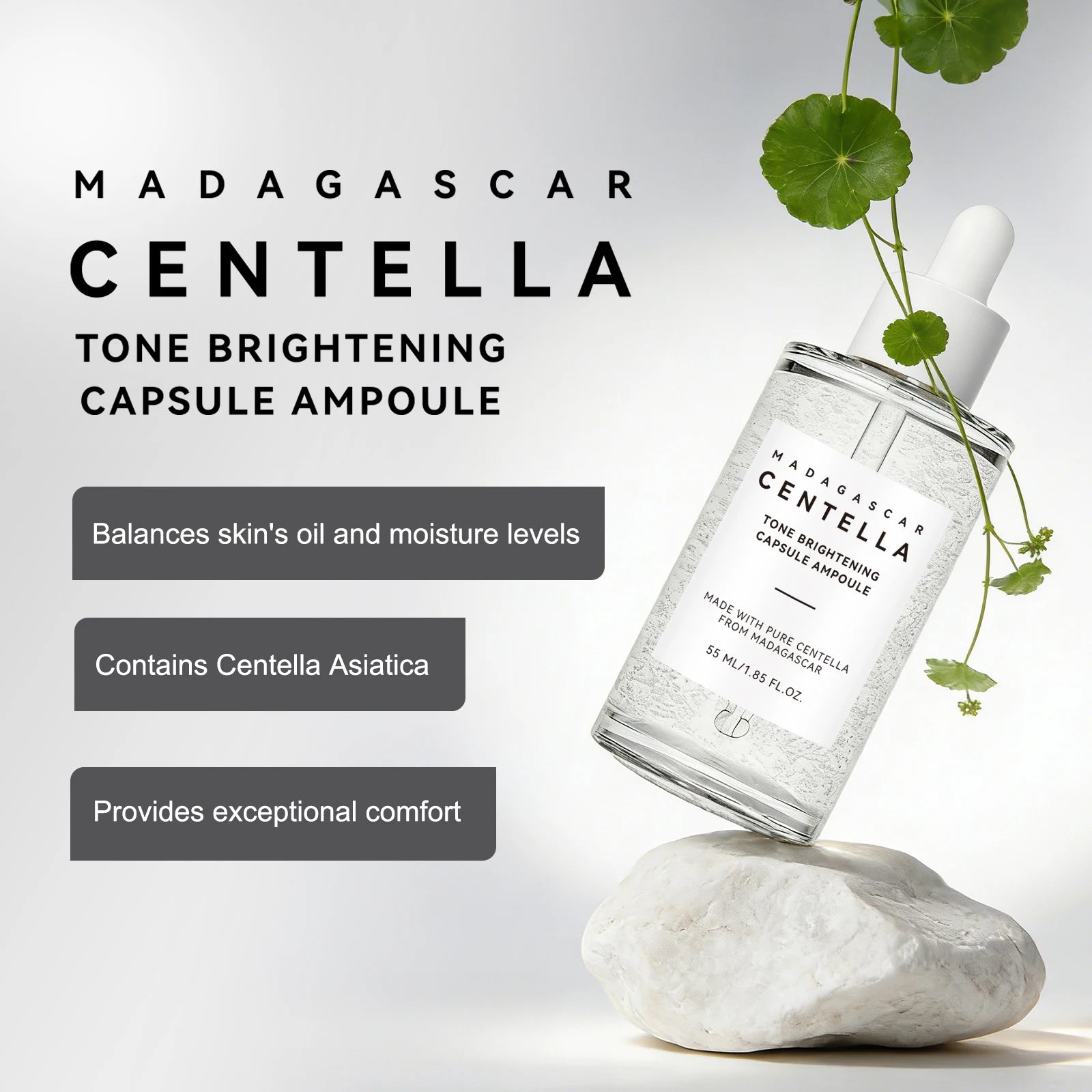 Ampolla Concentrada Perfeccionadora de Tono & Centella Asiática para Iluminar, Calmar y Reparar la Piel