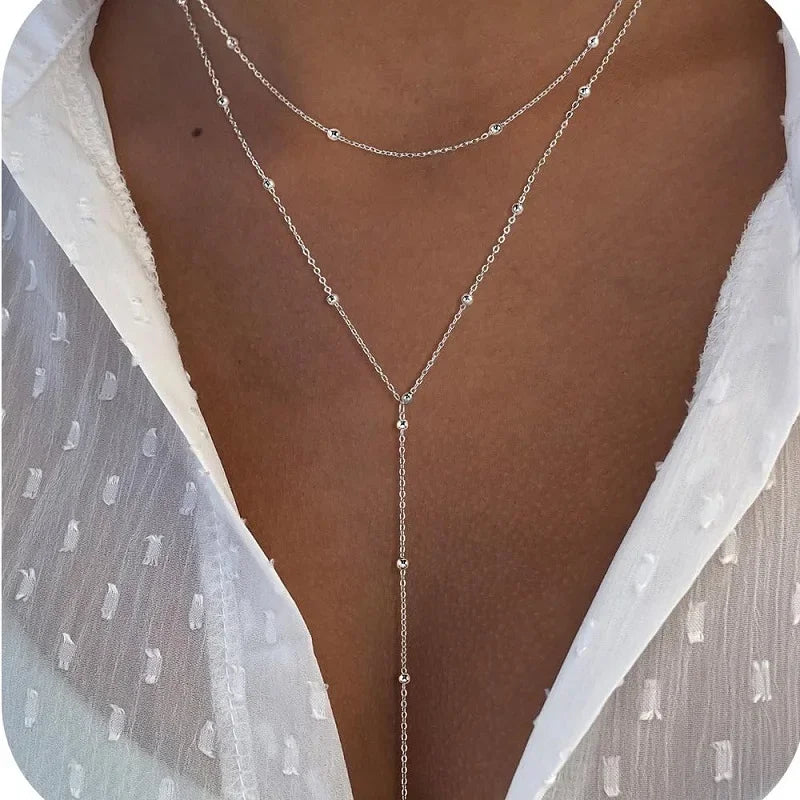 Collar Largo en Y de Acero Inoxidable - Voploo