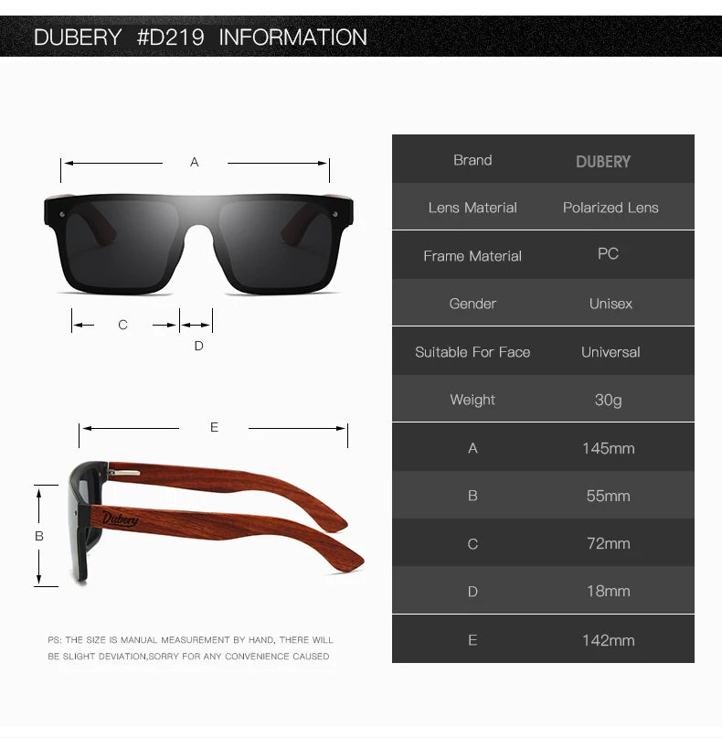 Dubery Wood-Tech: Gafas de Sol Polarizadas con Acabado en Madera Natural 🕶️🌲