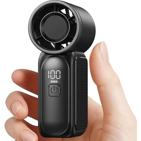Voploo Turbo-Pocket: Ventilador de Mano Ultra-Compacto con Pantalla LED y 100 Velocidades 🌪️📱